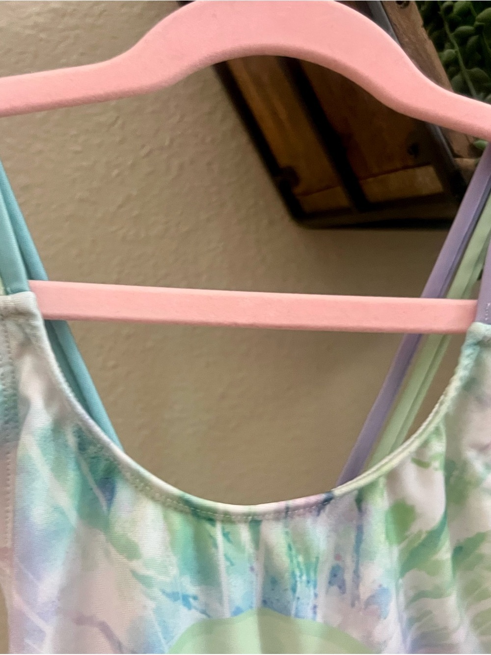 Disney Kids One Piece Swimsuit Pastel Tie-Dye with Green Baby Yoda - Picture 4 of 13